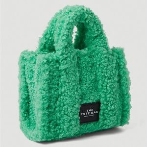 Marc Jacobs Green Faux-Shearling The Tote Bag